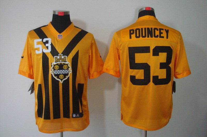 Men 2025 Pittsburgh Steelers 53 Pouncey yellow Nike Limited NFL Jersey